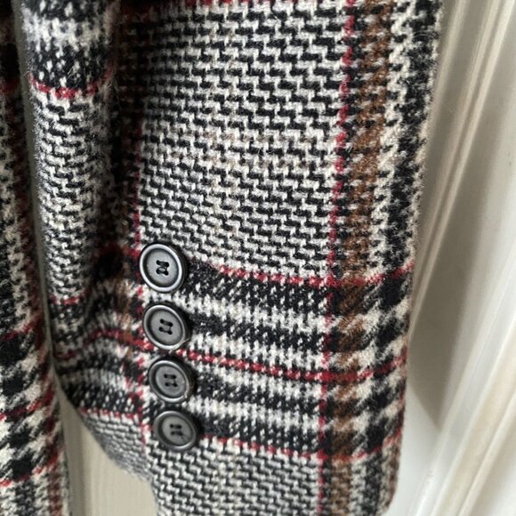 ZARA CHECK COAT One Button Fastening Kate Middleton Princess of Wales Style - Picture 10 of 16